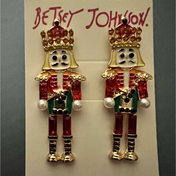 ♥️🎉🎉🎉HOST PICK 🎉🎉🎉Betsey Johnson NEW festive Nutcracker earrings 🎉🎉🎉 ♥️ - Picture 1 of 3